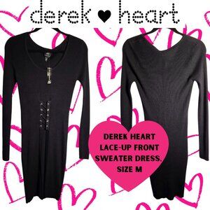New with tags Derek Heart, lace up front sweater dress.  Size M.